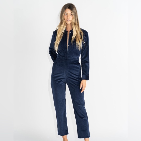 RIVET UTILITY Bigwig Corduroy Jumpsuit in Navy Blue - Picture 6 of 14